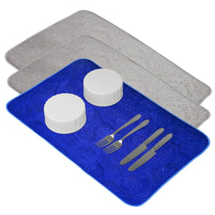 Kuber Industries Dish Dry Mat | Microfiber Self Drying Mat | Kitchen Drying Mat | Water Absorbent Kitchen Mat | Embossed Dish Dry Mat | 50x70 | Pack of 3 | Multicolor