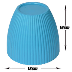 Kuber Industries Flower Pot | Flower Planter Pots for Indoor | Flower Pots for Outdoor | Pot for Garden & Balcony Flowering | Flower Plants Pot | Mega Flower Pot | 6 Inch | Pack of 6 | Blue