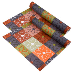 Heart Home Shelf Liner | Kitchen Cabinet Shelf Protector | Kitchen Liners for Cabinets and Drawers | Drawer Liner Mat | Check-Design Shelf Liner Cabinet Mat | 5 MTR | Pack of 2 | Orange