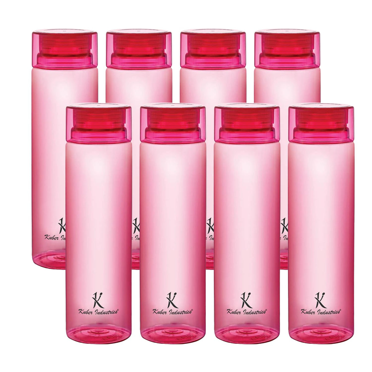 Kuber Industries BPA Free Plastic Water Bottles | Breakproof, Leakproof, Food Grade PET Bottles | Water Bottle for Kids & Adults | Plastic Bottle Set of 4 |Pink (Pack of 2)
