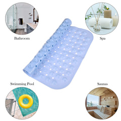Kuber Industries Bath Mat | PVC Bathroom Mat | Shower Bath Mat | Square Bath Tub Mat | Foot Massager Mat | Anti-Skid Floor Mat | Shower Mat | Pack of 2 | Sky Blue