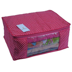 Heart Home Cotton 6 Pcs Hathkadi Print Saree Cover (Red, Dark Blue, Purple, Maroon, Pink & Blue) CTHH11390