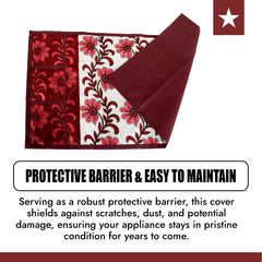 Kuber Industries Fridge Top Cover | Fridge Top Cover with Pockets | Refrigerator Top Cover for Kitchen | Fridge Top Cover with 6 Utility Pockets | Kniting Flower Fridge Cover | Pink