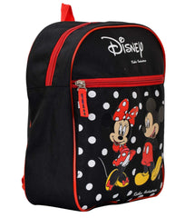 Kuber Industries Disney Mickey Minnie Mouse Print 13 inch Polyster School Bag/Backpack for Kids, Black-KUBMART1941