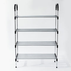 Kuber Industries (Pack 5) 5 Layer Shoe Rack | Footwear Holder | Shoe Storage Organizer Cabinet | Multi-Layer Adjustable shoe rack stand | Easy Assembly Sturdy Shoe Tower | Black & Silver