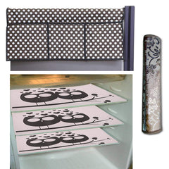 Kuber Industries Cloth 3 Pieces Fridge Mat, 1 Piece Handle Cover and 1 Pieces Fridge Top Cover (Multi)-CTKTC2791
