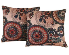 Kuber Industries Circle 2 Piece Jute Cushion Cover - 16"x16", Multicolour