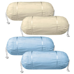 Kuber Industries Bolster Covers | Cotton Bolster Cover Set | Diwan Bolster Cover Set | Bolster Pillow Cover | Plain Lace Print Masand Cover | 16x32 Inch | Pack of 4 | Multicolor