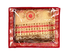 Kuber Industries Carry Design 3" inch Tranasparent PVC Single Saree Cover- Pack of 4 (Maroon)-HS_38_KUBMART21576