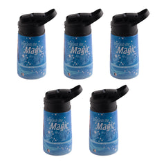 Kuber Industries 350 ml Insulated Water Bottle | Disney Frozen Kids Water Bottle | Stainless Steel Kids Water Bottle | Water Bottle with Push-Button Flip Lid | Bottle For School | Blue | Pack of 5