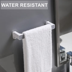 Kuber Industries (Set of 2) Self-Adhesive Bathroom Towel Holder & Hanger - Rod & Stand for Kitchen, Washroom without Drilling - Grey