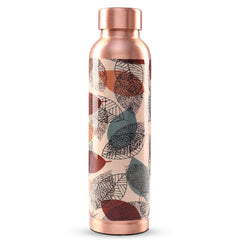 Kuber Industries Pack of 2 Copper Water Bottle - Leakproof & 950ml Non-Toxic Tamaba Bottle for Office/Gym/Yoga/College, Men & Women - Printed