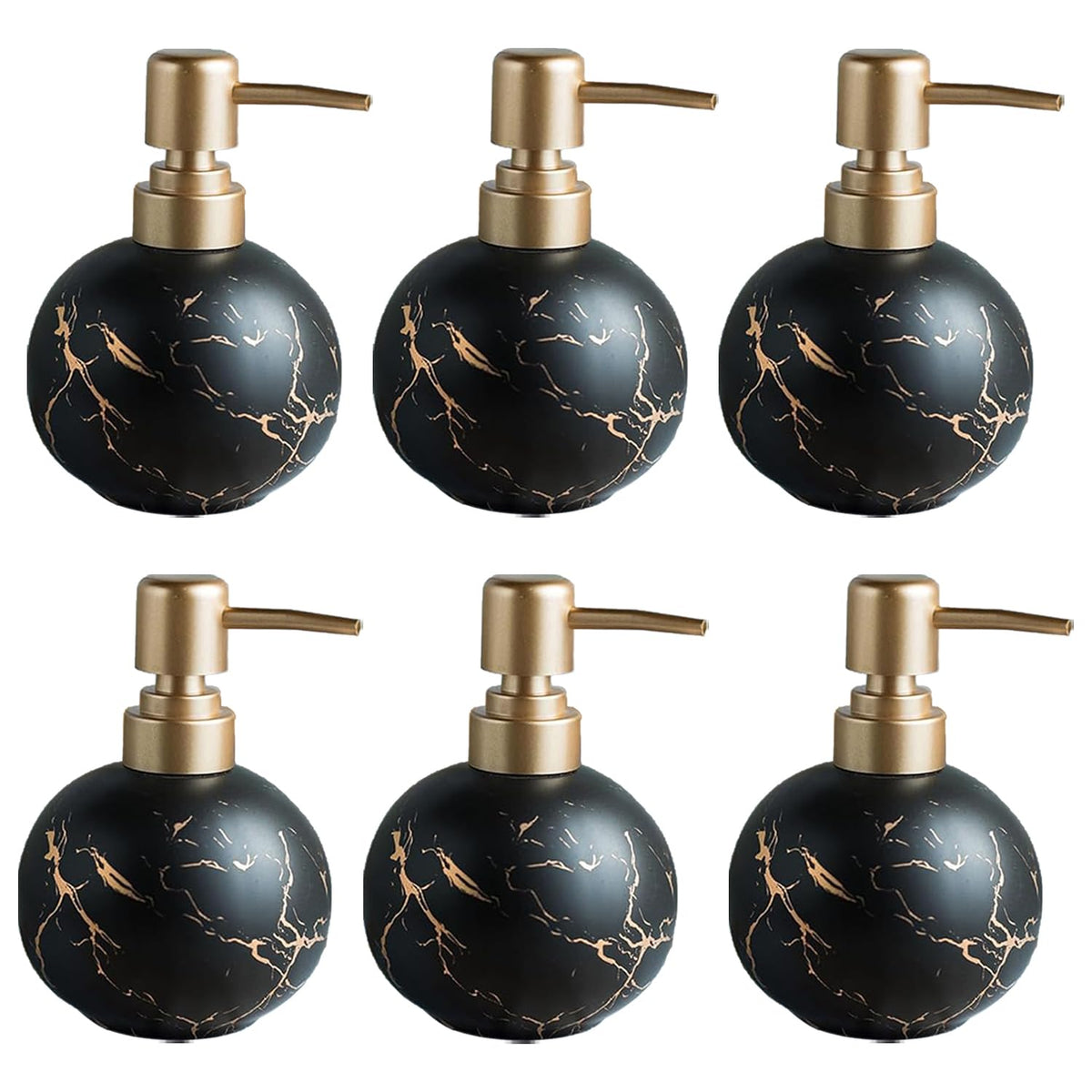 Kuber Industries Liquid Soap Dispenser | Handwash Soap Dispenser | Soap Dispenser for Wash Basin | Shampoo Dispenser Bottle | Bathroom Dispenser Bottle | 6 Piece | Pack of 2 | 300 ml | ZX022BK | Black