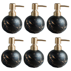 Kuber Industries Liquid Soap Dispenser | Handwash Soap Dispenser | Soap Dispenser for Wash Basin | Shampoo Dispenser Bottle | Bathroom Dispenser Bottle | 6 Piece | Pack of 2 | 300 ml | ZX022BK | Black