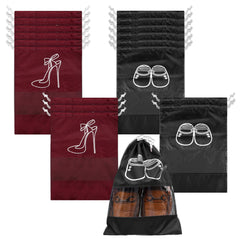 Heart Home Shoe Cover | Travel Shoe Storage Bags | Polyester Storage Bags | Drawstring Shoe Cover | Clear Transparent Shoe Storage Organizer | Pack of 18 | Multi