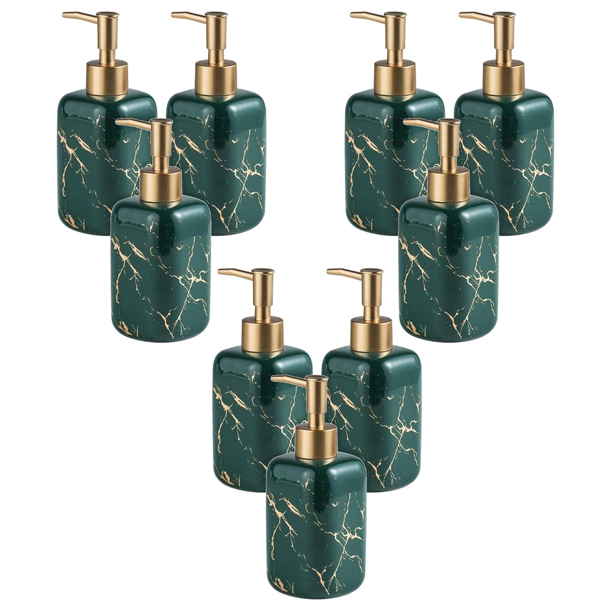 Kuber Industries Liquid Soap Dispenser | Handwash Soap Dispenser | Soap Dispenser for Wash Basin | Shampoo Dispenser Bottle | Bathroom Dispenser Bottle | 9 Piece | Pack of 3 |300 ml | Green