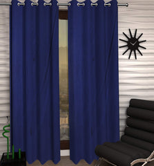 Kuber Industries 6 Pieces Polyester Eyelet Door Curtain 7 Feet (Blue)-Ctktc14333