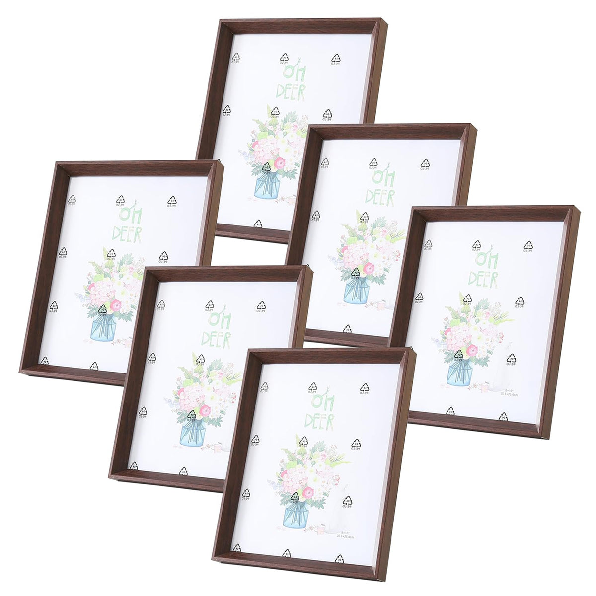 Kuber Industries Photo Frame For Home Décor|Use Horizontal & Vertical|Crystal Clear Glass|Perfect For Home, Office And Shop "21.8x26.9CM"-Pack of 6 (Brown)