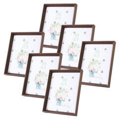 Kuber Industries Photo Frame For Home Décor|Use Horizontal & Vertical|Crystal Clear Glass|Perfect For Home, Office And Shop "21.8x26.9CM"-Pack of 6 (Brown)