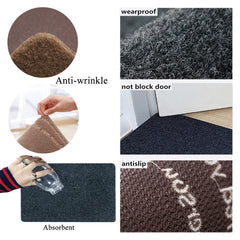 Heart Home Microfiber Door Mat for Porch/Kitchen/Bathroom/Laundry Room,Pack of 2 (Grey) 54HH3989.