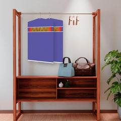 Heart Home Hanging Saree Cover | Non-Woven Plain Hanging Saree Bag | Clothes Saree Stoarge Organizer | Small Transparent View Hanging Saree Cover | Pack of 6 | Purple