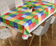 Heart Home 60"x90" Flower Printed PVC Waterproof, Antislip & Wipe Clean Dinning Table Cover for 6 Seater (Multicolor)-HS43HEARTH25636