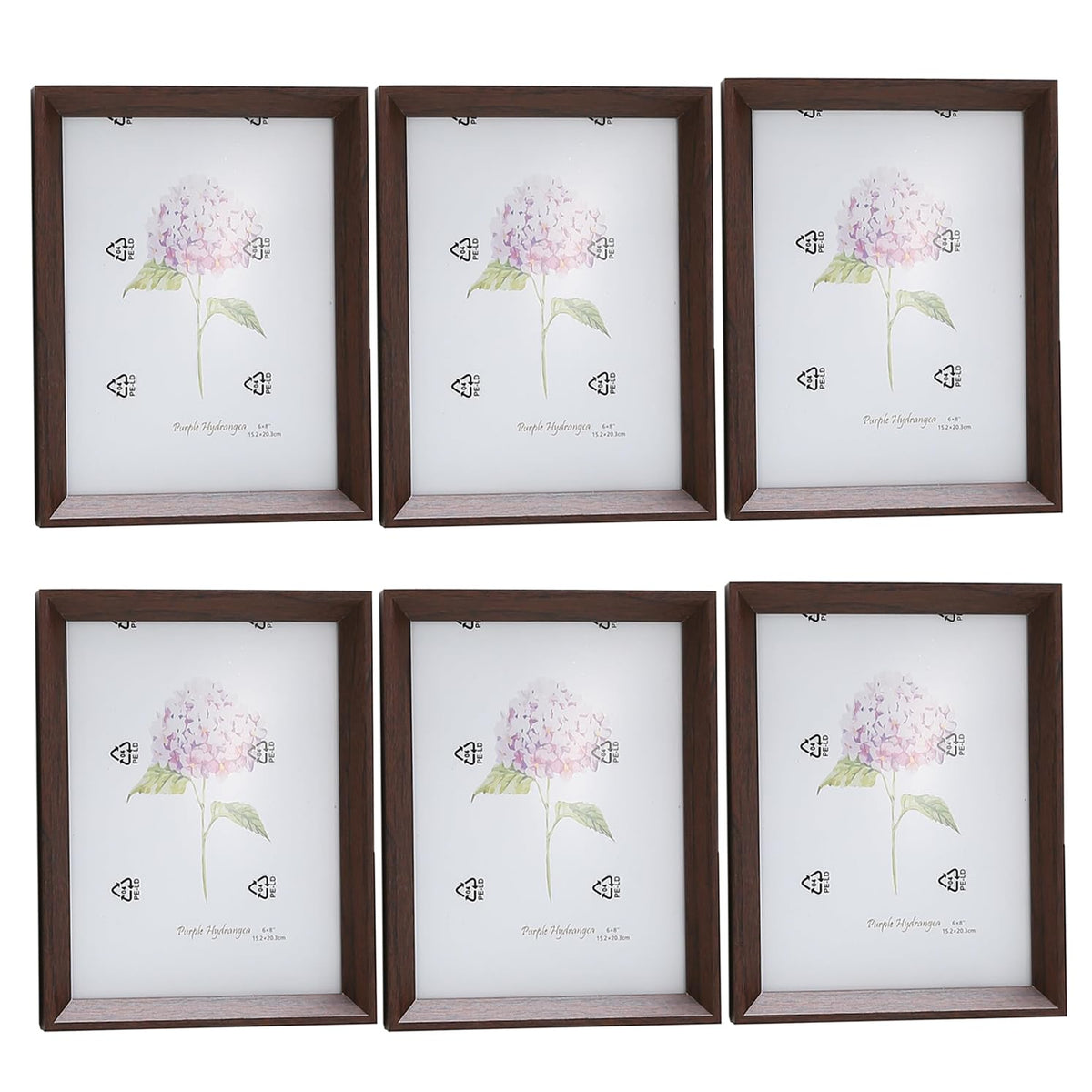 Kuber Industries Photo Frame For Home Décor|Use Horizontal & Vertical|Crystal Clear Glass|Perfect For Home, Office And Shop "16.7x21.8CM"-Pack of 6 (Brown)