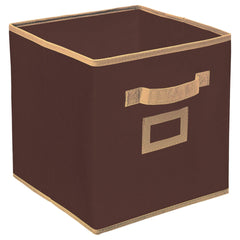 Kuber Industries Non Woven 2 Pieces Large Foldable Storage Organiser Cubes/Boxes (Coffee & Purple) - CTGTC35263