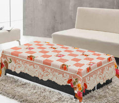 Kuber Industries Fruit Print Cotton 4 Seater Rectangular Dining Table Cover, Maroon-Kubmart11609, Standard