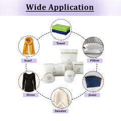 Kuber Industries 10 Piece Laundry Bags | Reusable Mesh Laundry Bags | Laundry Washing Bags for Blouse, Bra, Panty, Hosiery, Lingerie & Jeans | Clothes Storage Bag | SM-WBN004 | White | Pack of 2