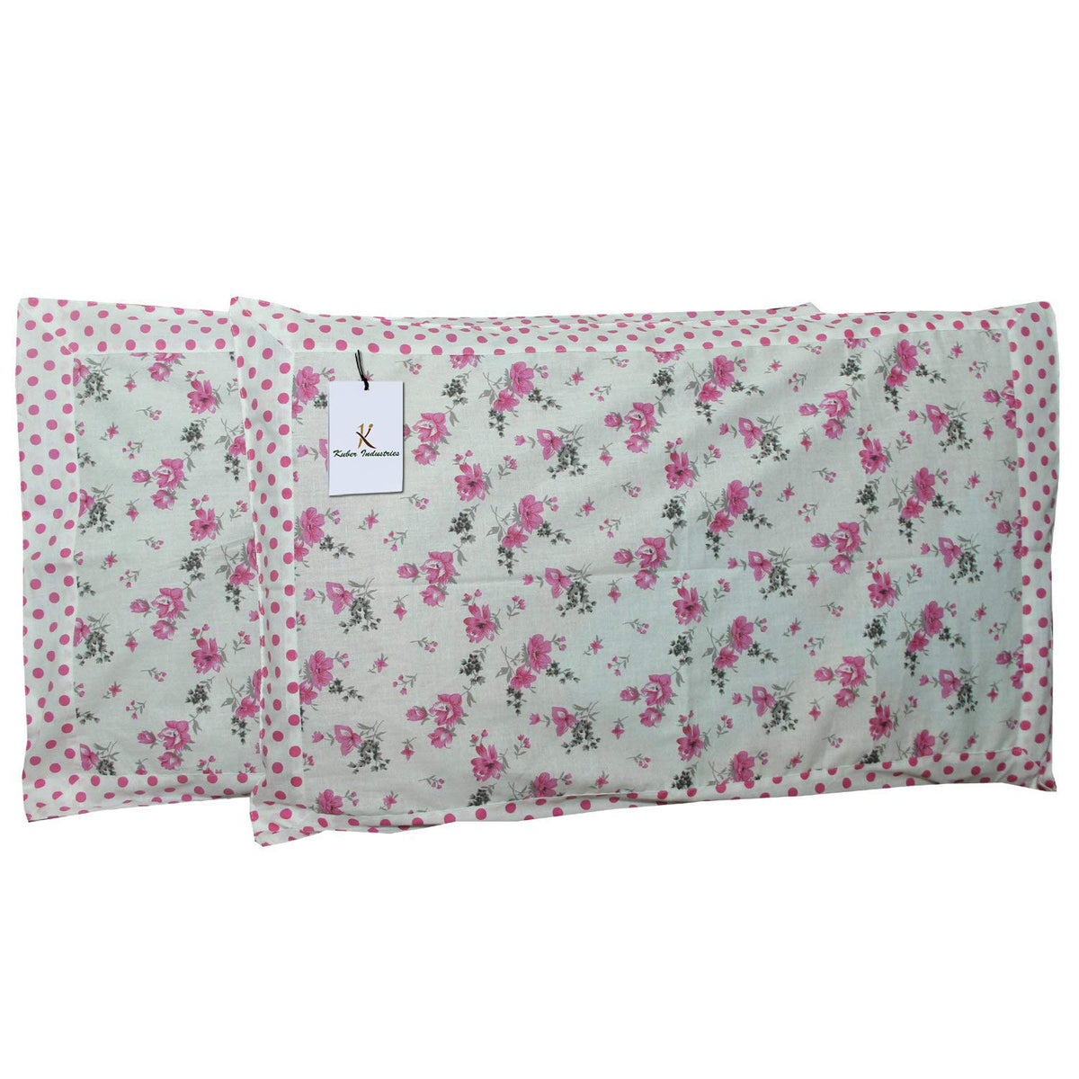 Kuber Industries 2 Piece Cotton Pillow Cover Set - 17" x 26", White