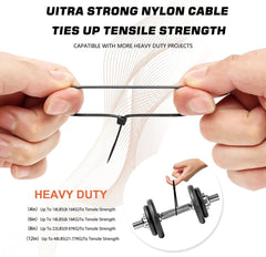 Heart Home 150 MM Self Locking Cable Ties|Heavy Duty Nylon Zip Ties|Pack of 100 (White)