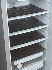 Kuber Industries Circle Design 6 Piece PVC Refrigerator Drawer Mat Set - Brown - CTKTC22365, Standard (CTKTC022365)