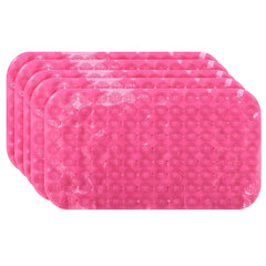 Kuber Industries Bath Mat | PVC Bathroom Mat | Shower Bath Mat | Floor Tub Mat | Foot Massager Mat | Anti-Skid Shower Bathroom Mat | B-02D |Pack of 5| Rose Red