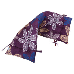 Heart Home Long Chair pad | Glance Cotton Long Seat Cushion | Rocking Chair Cushions | Chair Back Rest Pillow | Flower Chair pad for Meditation | Living Room | Purple