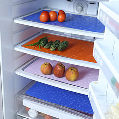 Kuber Industries Stone Design 6 Piece PVC Refrigerator Drawer Mat Set - White, Blue and Green - CTKTC22335