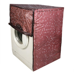 Kuber Industries PVC Front Load Fully Automatic Washing Machine Cover Set - Brown, Standard (WASHINGMA19)