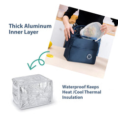 Kuber Industries Pack of 6 Lunch Bag | Lunch Bag for Office | Lunch Bag for College | Reusable Lunch Bag | Lunch Bag for Adults | Tiffin Lunch Bag with Handle | Plain | LYN12-GRY | Grey