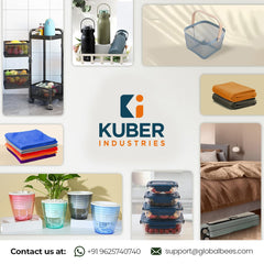 Kuber Industries Pack of 3 Borosilicate Glass Kitchen Containers with Bamboo Lid | 390ml 620ml 960ml | Airtight Round Fridge Storage Boxes |Kitchen accessories items | Dandy Daisies Print