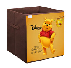 Heart Home Disney Winnie-The-Pooh Printed Multipurposes Storage Box With Handles- Pack of 4 (Brown) -HS43HEARTH26287