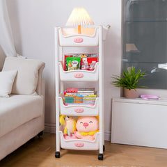 Kuber Industries (Set of 5) Slim Storage Organizer Rack | 4-Layer Rack for Storage | Laundry Organizers and Storage Racks | Side Rack for Kitchen | White