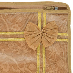 Kuber Industries Flower Printed Non-Woven Foldable Single Saree Cover, Wardrobe Organiser With Tranasparent Top- Pack of 2 (Brown)-50KM01322