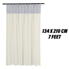 Heart Home AC Curtain | PVC Hospital Bed Curtain | Curtains for Hospital | Curtain for Bathroom | Window Blackout Curtain | Shower Curtain with 8 Rings | 7 Feet | Cream