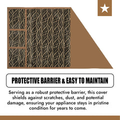 Kuber Industries Fridge Top Cover | Fridge Top Cover with Pockets | Refrigerator Top Cover for Kitchen | Fridge Top Cover with 6 Utility Pockets | Zig Zag Fridge Cover | Brown