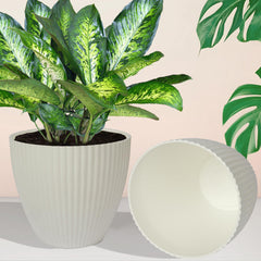Heart Home Flower Pot | Flower Planter Pots for Indoor | Flower Pots for Outdoor | Pot for Garden & Balcony Flowering | Flower Plants Pot | Mega Flower Pot | 6 Inch | White