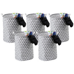 Kuber Industries Laundry Basket For Clothes|Foldable Laundry Hamper|Basket For Toys, Dirty clothes, Storage "45 LTR"-Pack of 5 (Grey)