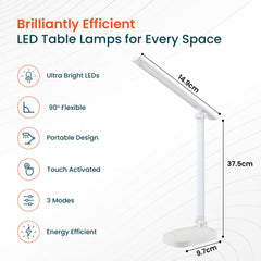 Kuber Industries Folding Mobile Phone Stand Lamp|White Light USB Plug-in|Led Table Lamp (White)