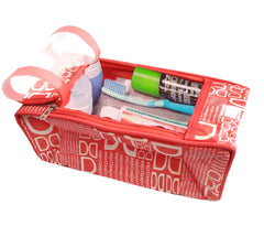 Kuber Industries D Printed Travel Shaving Dopp Kit/Toiletry Bag For Men & Women-Pack of 2 (Red)-HS_38_KUBMART21022