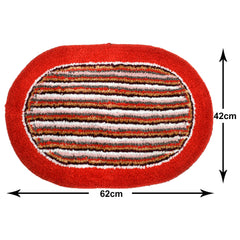 Heart Home Strips Design Soft Cotton Doormat Dirts Trapper Mat Bath Door Mat Machine Washable for Porch/Kitchen/Bathroom/Laundry Room- Pack of 2 (Blue & Red)-50HH01921