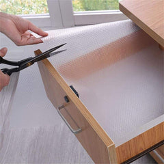Kuber Industries Waterproof Anti Slip Diamond Textured Mat/Sheet for Kitchen Drawer|Cupboard Shelf & Fridge|Bathroom Shelves Liner 1.5 Mtr (White), Polyvinyl Chloride